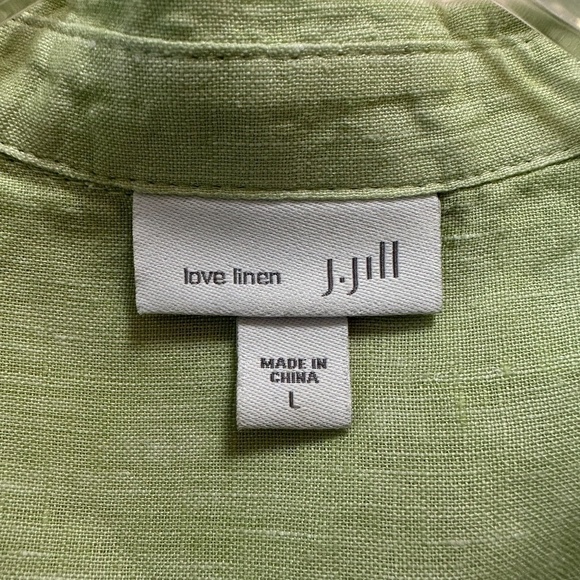 J.Jill Love Linen Women's Size L Button Front Tunic Peplum back Sleeveless Top - Picture 3 of 16